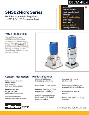 Unlocking Precision and Reliability with Parker Veriflo's SMSQ2Micro Series: A Comprehensive Guide