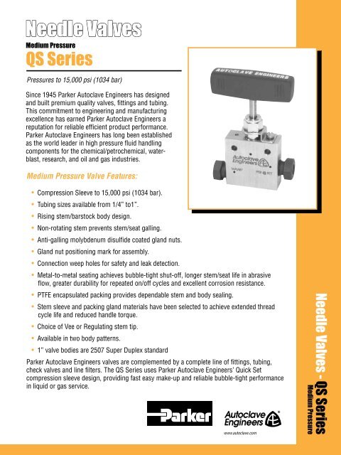 Optimizing Autoclave Processes with Parker Autoclave Needle Valves